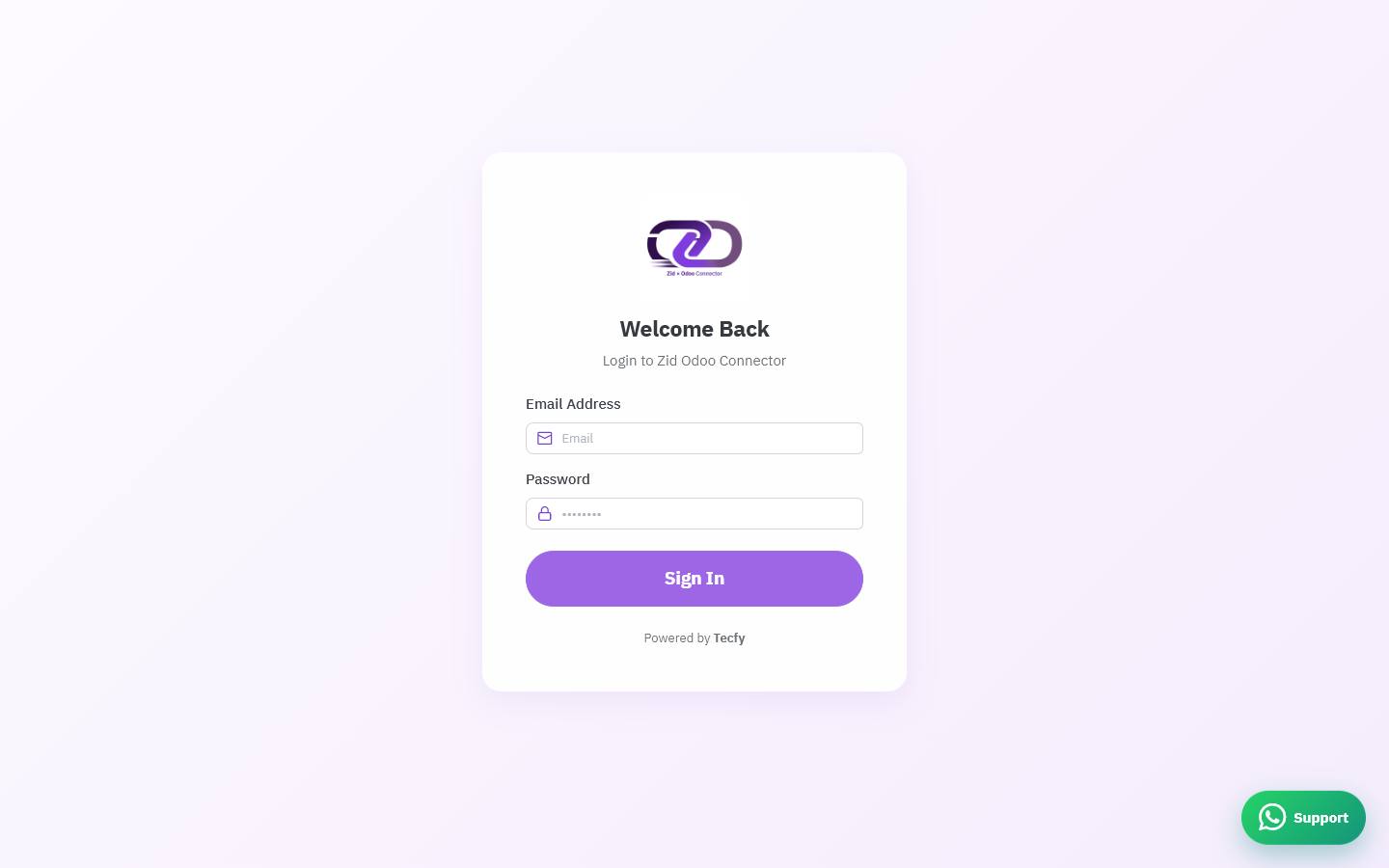 The sign-in screen